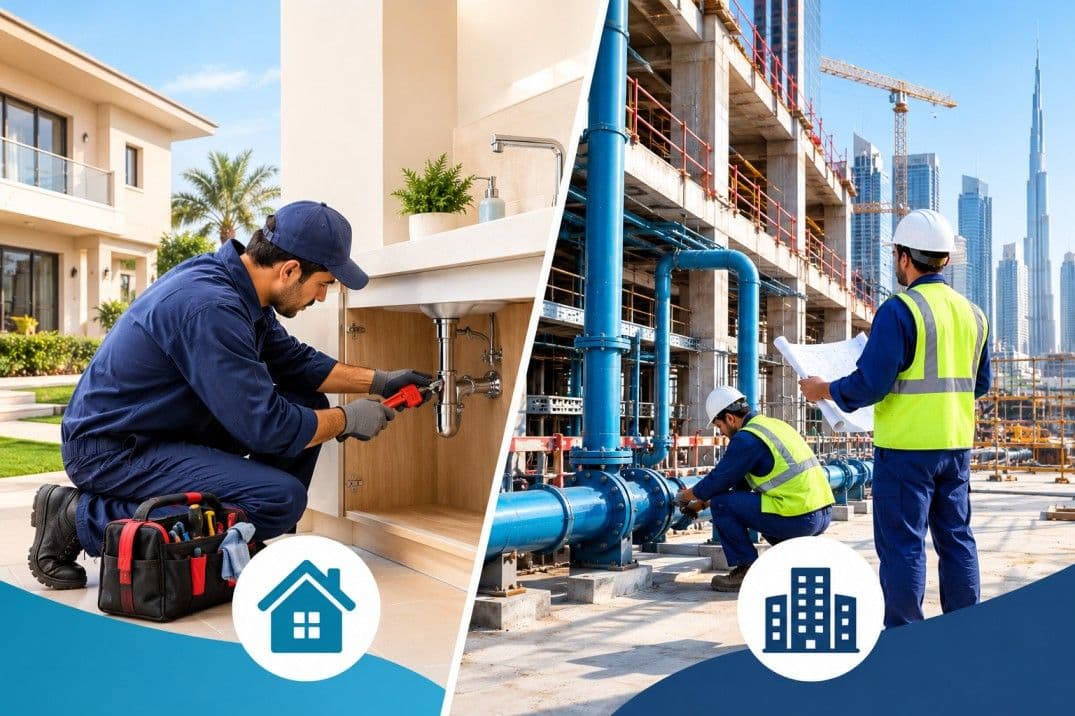 plumbing-manpower-residential-vs-commercial-construction-projects